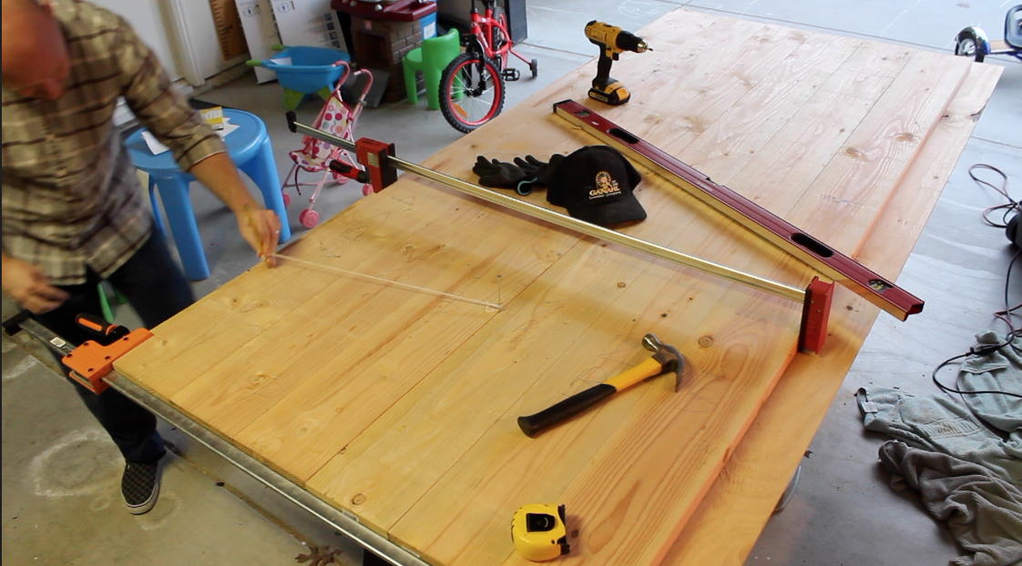 clamping together boards for the table top
