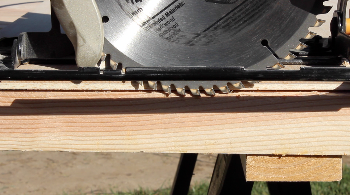 making shallow initial cuts with the circular saw