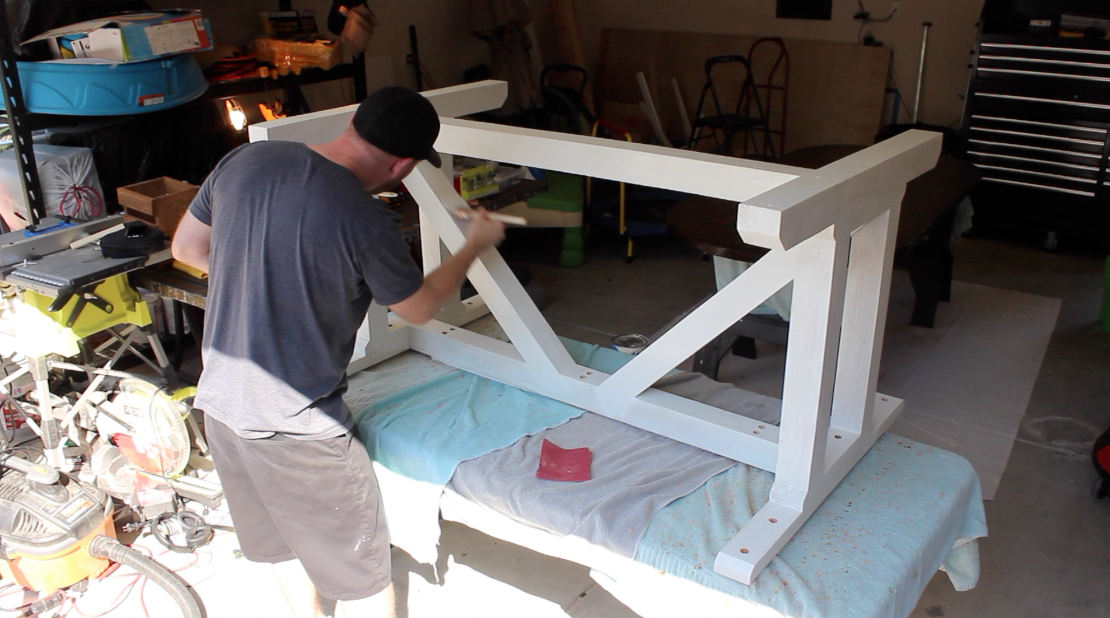 Painting farmhouse table base