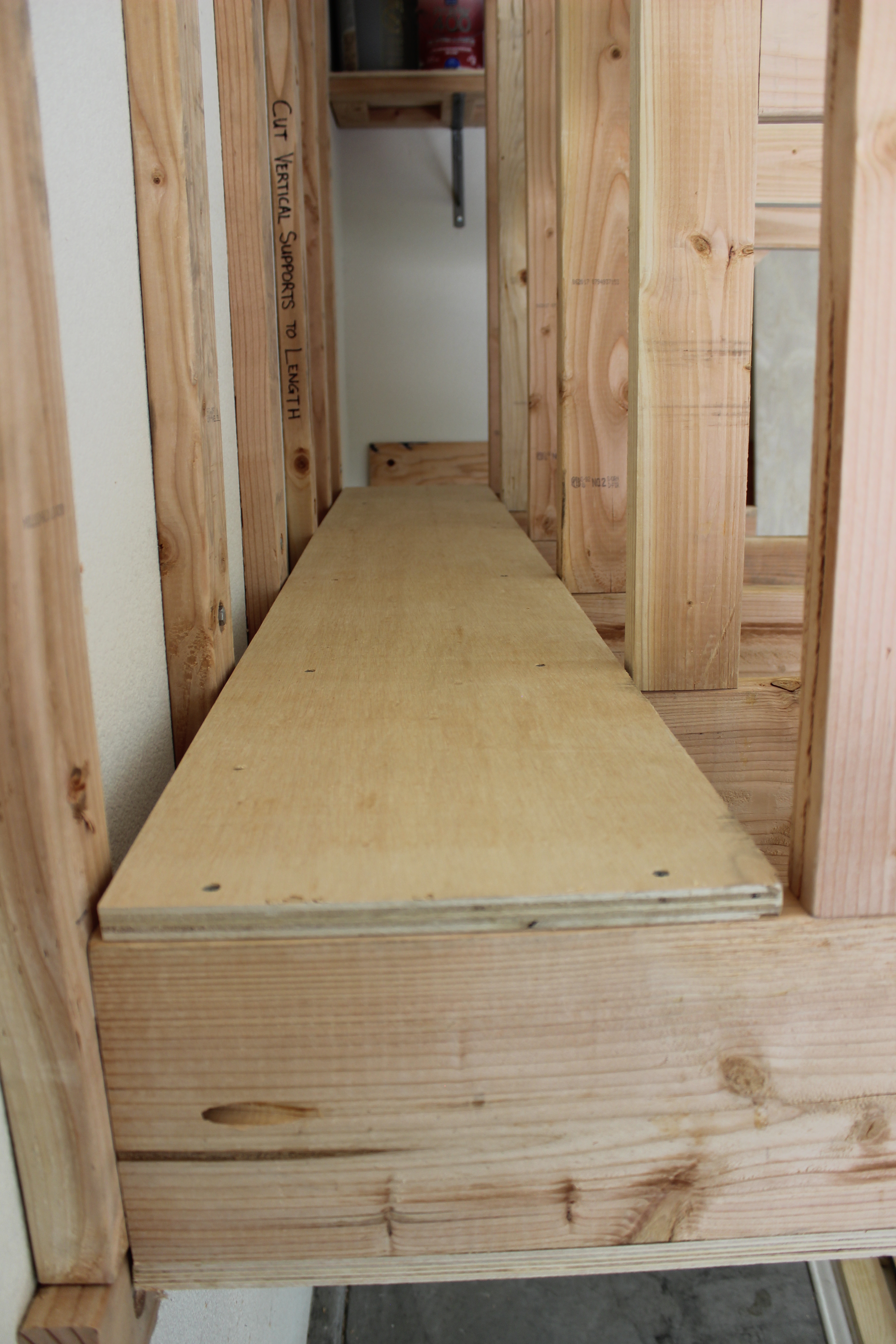 side shelf on lumber rack for sheet goods