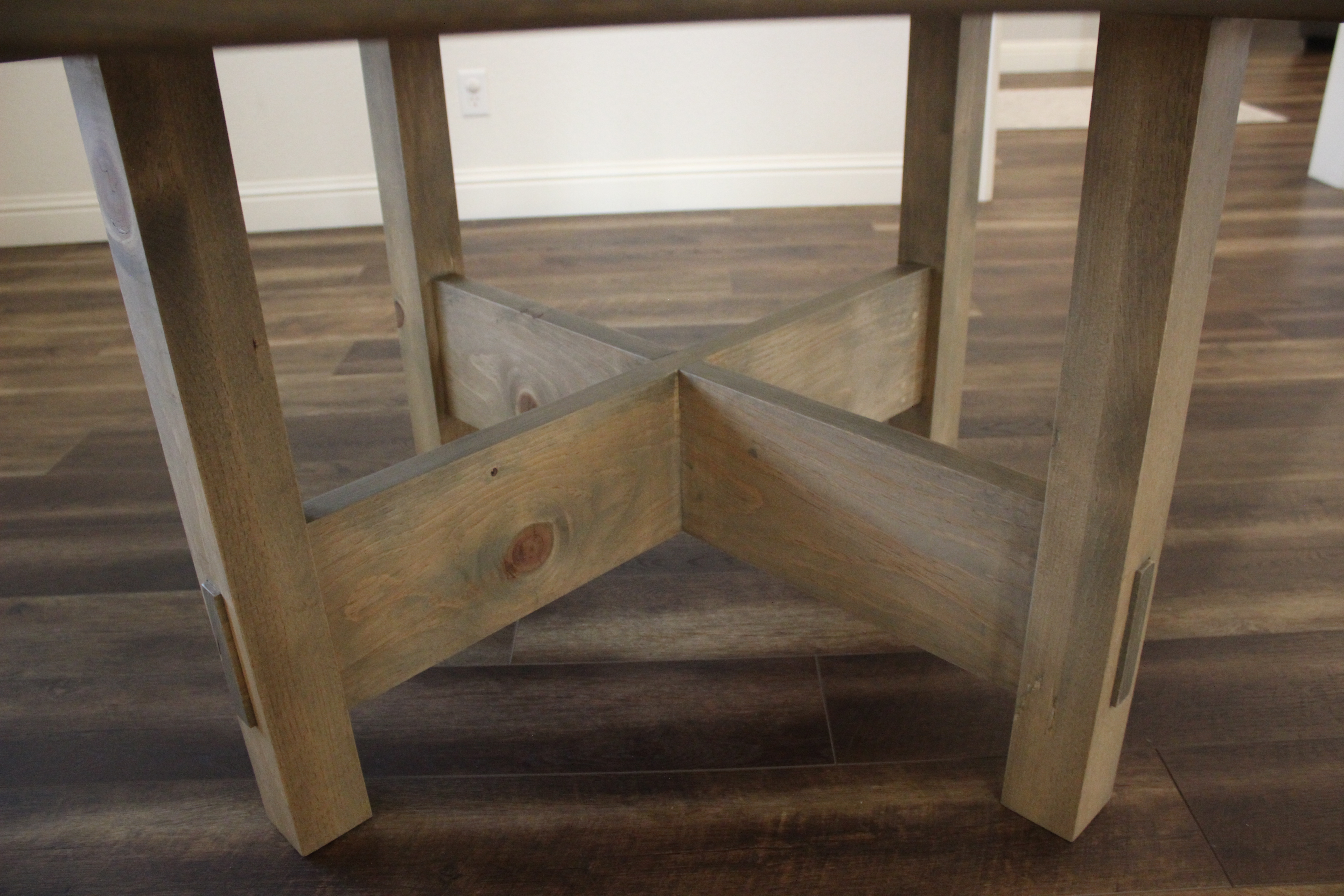 legs and bottom stretchers of dining table
